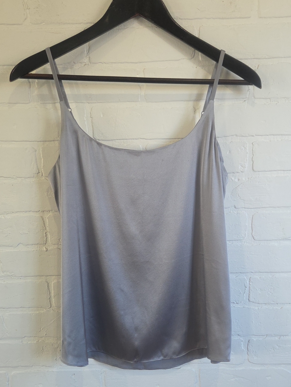 Babaton Silver-Gray Silk Camisole with Adjustable Straps